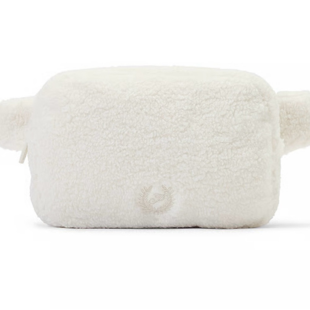 Victoria’s Secret PINK Plush Teddy Belt Bag | Cozy White Shell | NWT